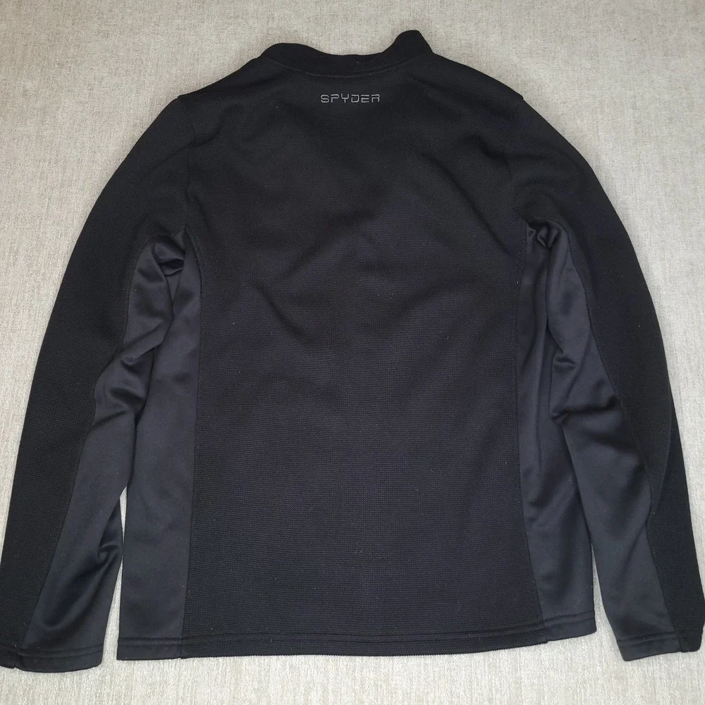 Spyder Full Zip Sweater Jacket Mens M Black Knit Fleece Core Midlayer Nice